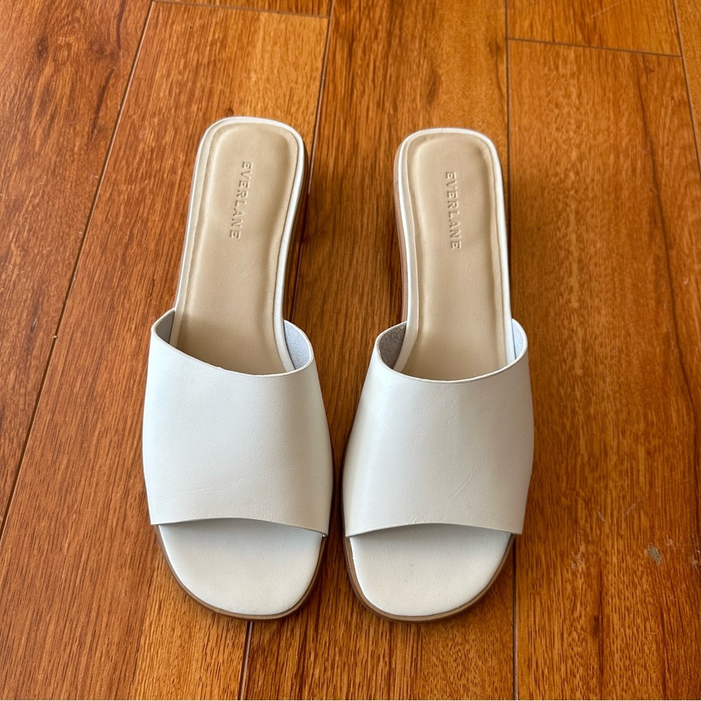 Everlane Off-White Slide Sandals
